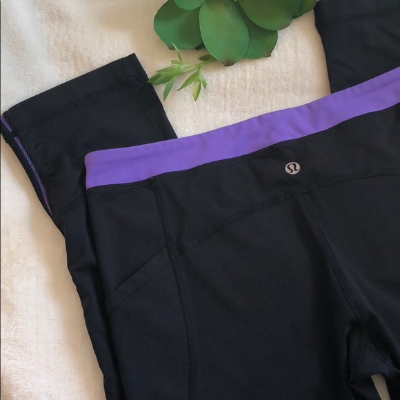 lululemon athletica Pants - Lululemon Crop Tights Running Drawstring Waist